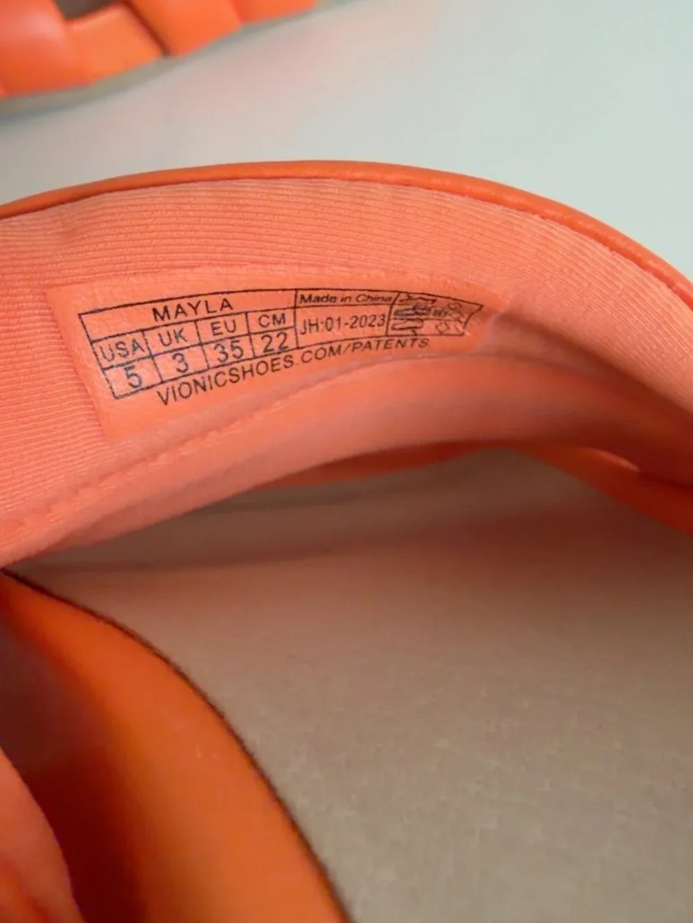 Vionic Mayla Orange Padded Slide Sandals Women’s 5 EU 35